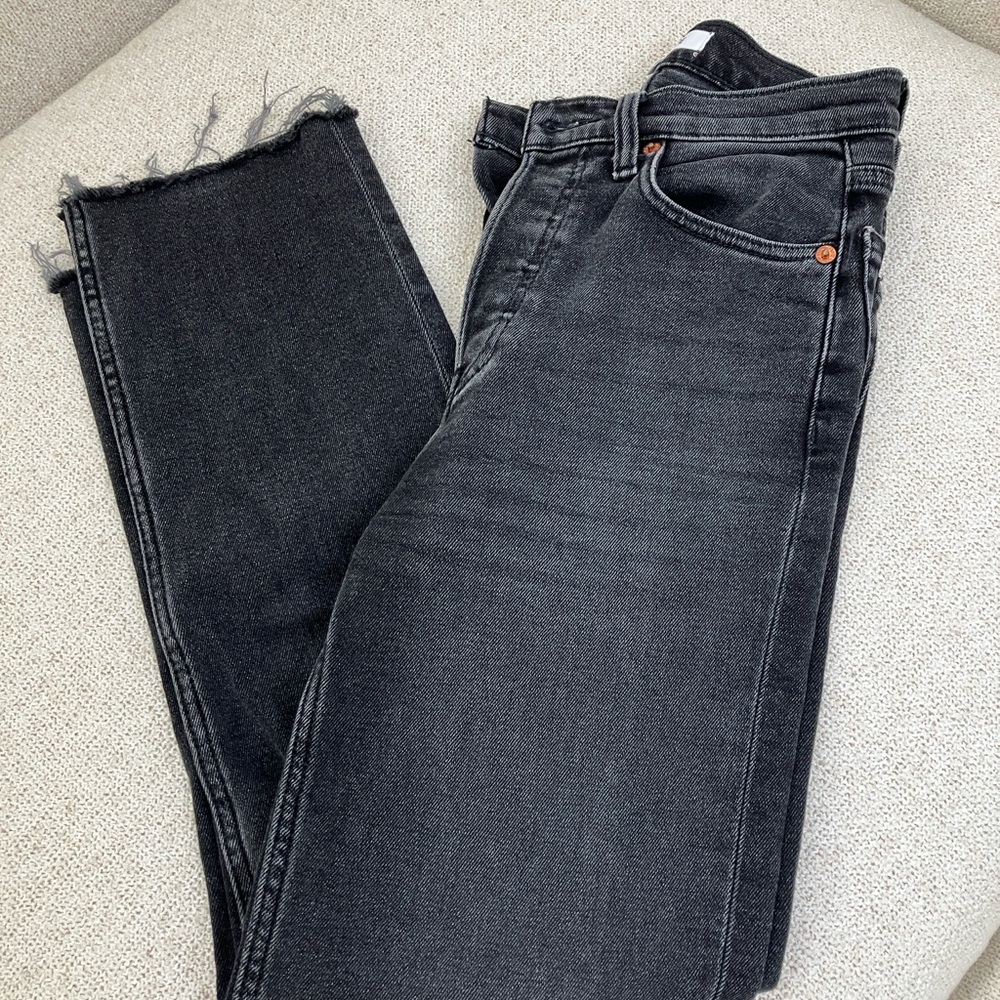 Re/Done Black 70s Stovepipe Women's Jeans